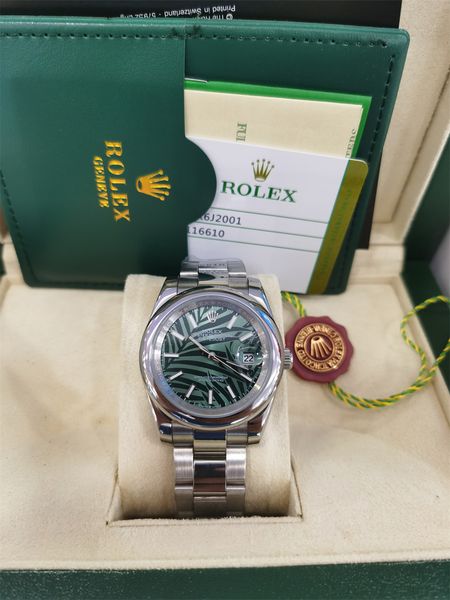 

with original box 2021 new model hight quality men watches green dial stainless steel automatic mechanical movement waterproof watch sapphir, Slivery;brown