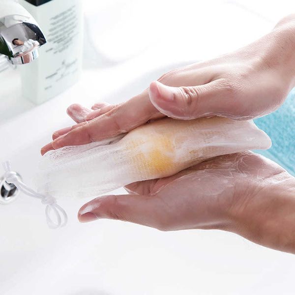 

exfoliating mesh soap pouch bubble foam net saver drawstring holder bags s