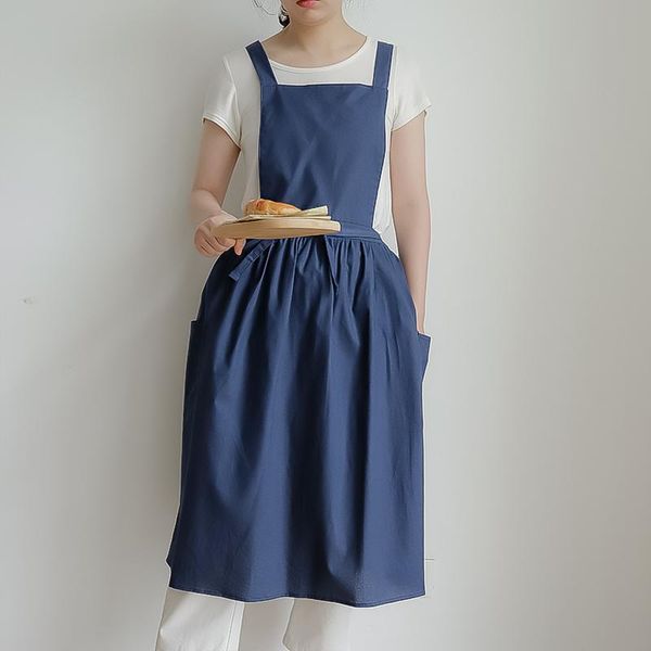 

aprons pure cotton waterproof apron japanese drawing female art student floral pleated skirt