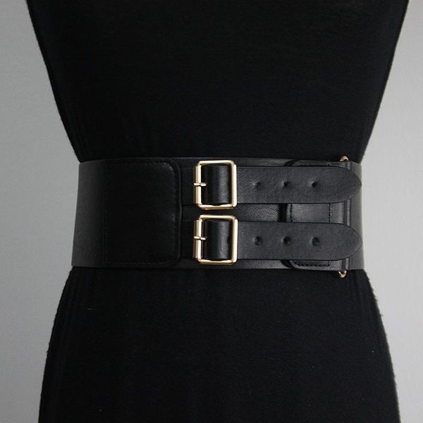 

belts women cummerbunds fashion elastic wide corset belt all match pu waistband black waist band for dress 2021, Black;brown