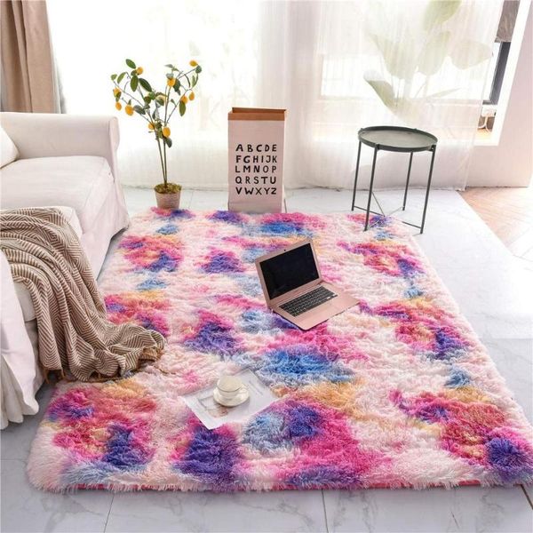 

soft plush carpet suitable for sofa living room rectangular fluffy rug colorful abstract home decor carpet thick rug and soft