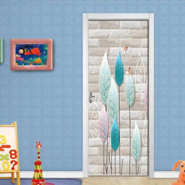 

other decorative stickers 2pcs/set 3d stereo abstract tree pattern door mural pvc self-adhesive wallpaper living room bedroom decor decals