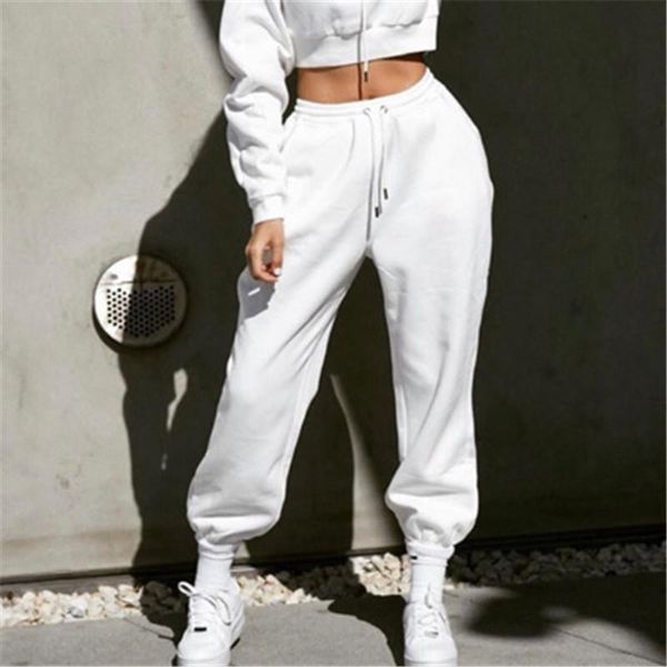 

casual solid color fashion black white pants for women beauty sports casual pant autumn winter