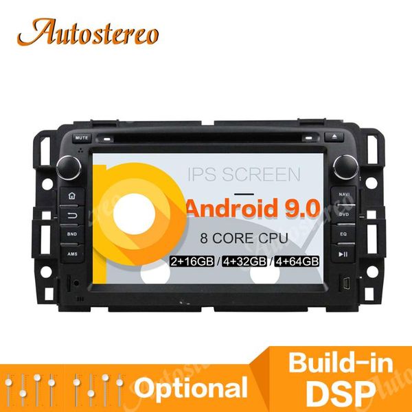 

player dsp android 9 octa core 4gb car dvd gps map navigation for gmc yukon tahoe 2007-2012 rds radio wifi bluetooth usb px6