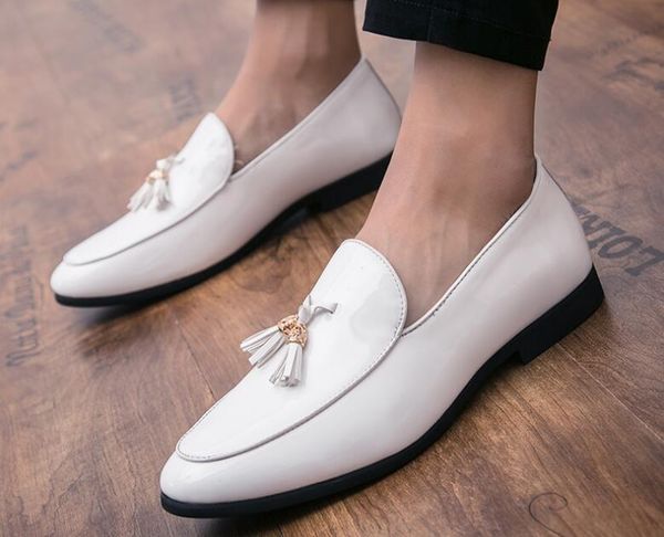 

dress shoes fashion trend men's pointed tassel pendant oxford male wedding prom homecoming office shoe sapato social masculino, Black