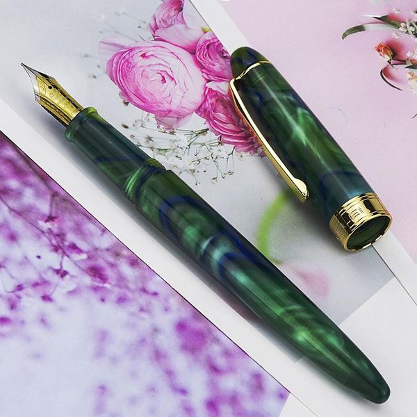 

fountain pens lorelei 019 resin pen with converter iridium ef/f 0.38/0.5mm dark green golden clip ink for business office home