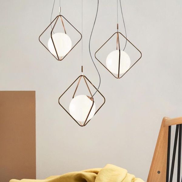 

modern metal glass pendant lamp restaurant home living room decor art chandelier led suspension lamps pa0674