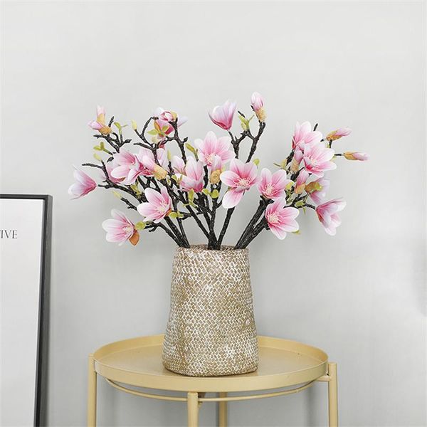 

decorative flowers & wreaths simulation flower classical small magnolia wedding pography decoration living room desk plant arrangement