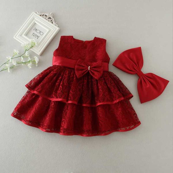 

spring and autumn performance clothes girl baby birthday full moon wedding princess dress, Red;yellow