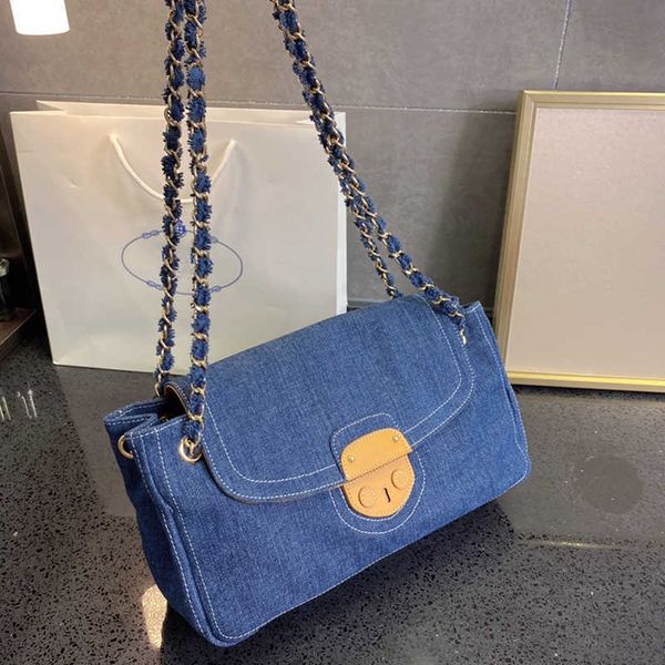 

2021 designer bag crossbody luxury mini waist denim bags backpack women's genuine leather gold chain fashion brand pochette wholesale s