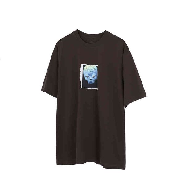 

men's t-shirts travis scott alien washed vintage brand t-shirts run around short sleeve couples tee printed on men's t-shirt back, White;black