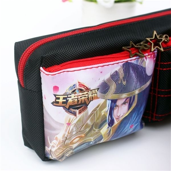 

1 st 3 layer zip pencil bag students large capacity letter paper storage box oxford cloth etui with a password lock
