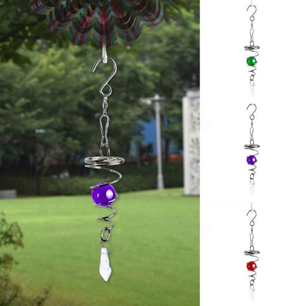 

decorative objects & figurines crystal wind chimes dynamic stainless steel runner with glass ball spiral tail outdoor home decor hook dc120