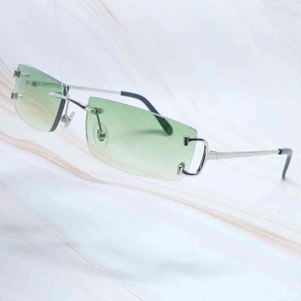 

2022 factory wholesale model metal glasses men eyewear women frames big gold sun glass frame for mens rimless sunglass shades dr01 sunglasse, White;black