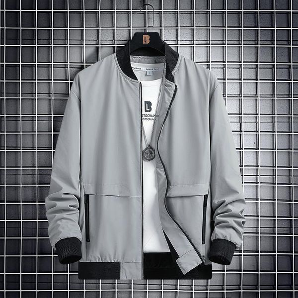 

men's jackets plus size 8xl-xl autumn cotton jacket men slim casual baseball for stand collar with zipper coat homme fashion, Black;brown