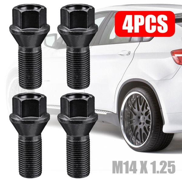 

for bmw 4pcs m14 x 1.25 wheel lug bolt nut steel 36136781151 universal support x3 x5 e70 e71 f20 f25