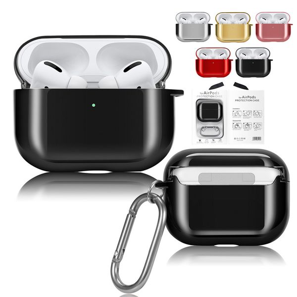 

earphone case for airpods pro luxury plating pc shockproof protective cover for airpods 3 2 1 shell for apple wireless bluetooth headphone