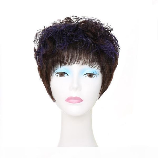 

z&f scurly human hair full lace wigs super natural loose wave all hand made wig, Black;brown