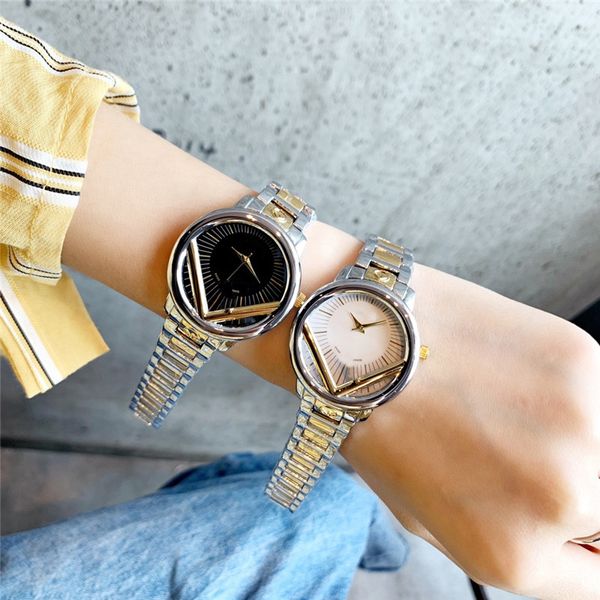 

fashion brand wrist watch for women girl style metal steel band quartz watches fe01, Slivery;brown