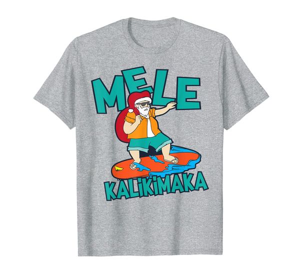 

mele kalikimaka | cute surf santa winter holidays gift t-shirt, White;black