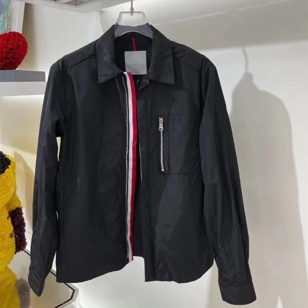 

men's jackets autumn spring and lapel long sleeve lightweight jacket epaulettes qr code man casual coat, Black;brown