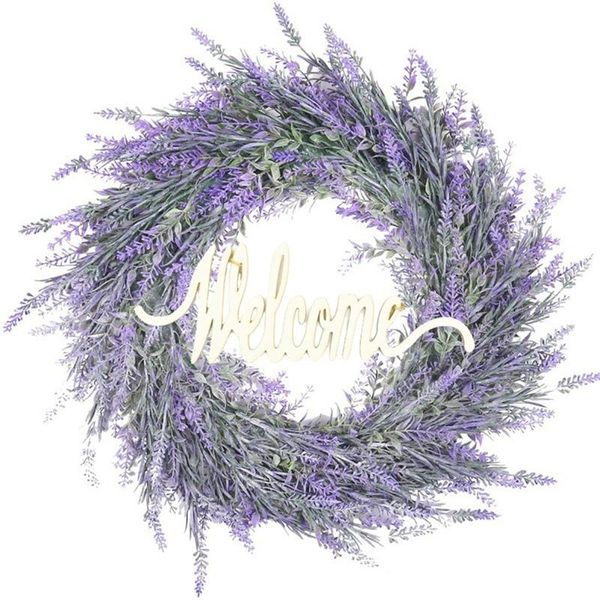 

18 inch artificial lavender wreath for front door floral welcome wreath for all seasons farmhouse wall window decor