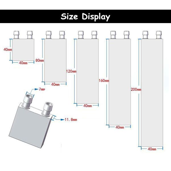

fans & coolings aluminum alloy cpu water cooling block blocks radiator liquid cooler heatsink system for pc lap40/80/120/160/200mm