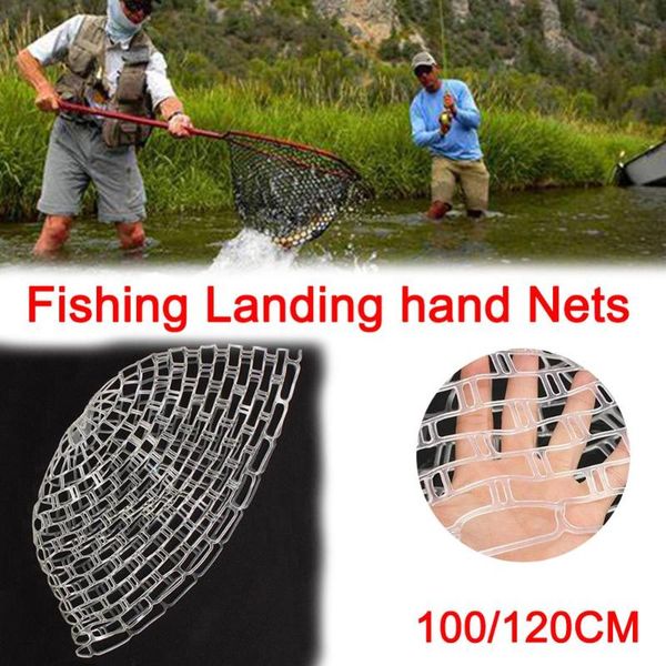 

fishing accessories 100/120cm elastic land net transparent rubber replacement not hurt fish durable soft pocket tool