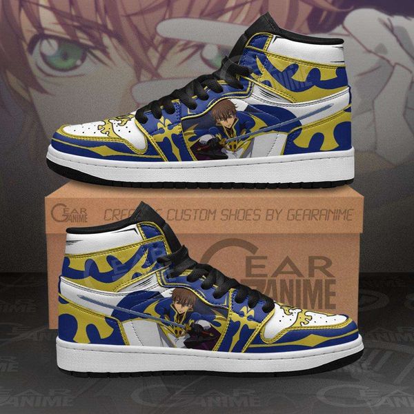 

suzaku kururugi sneakers code geass anime sport shoes custom