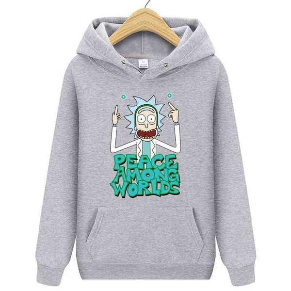 

hoodiesnew selling men's hooded rick and morty printed long sleeve sweater, Black