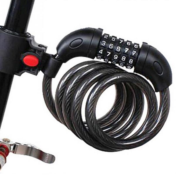 

bike locks digit combination bicycle cycling security code lock cable 1200x12mm anti theft chain five-digit password