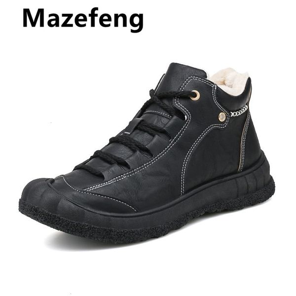 

men shoes winter sneakers medium-cut boots male vintage handmade boots men's sneakers retro frosty boots big size shoes, Black;white