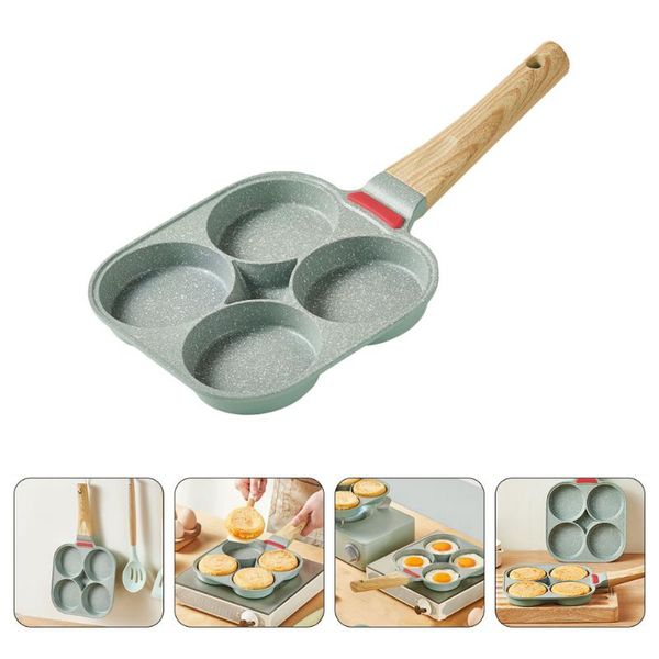 

pans 1pc non-stick egg frying pan practical pot saucepan (green)