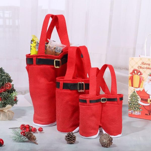 

christmas decorations treat holiday party sacks stocking tree filler gift bags santa pants style