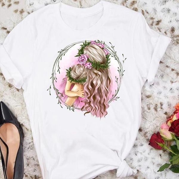 

and women cartoon mom mama men daughter flower cute summer female tshirts fashion clothes graphic t lady print, White;black