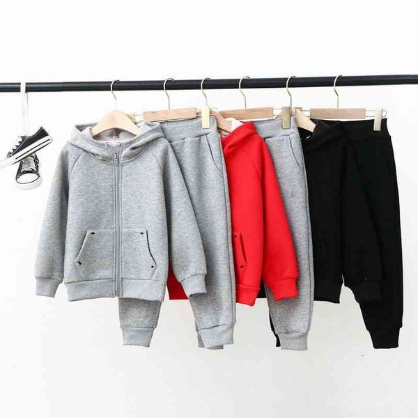 

men's tracksuits designer kids tracksuit tech fleece boys tracksuits hoodie techwear long sleeve baby jackets hoodies +kid trouser pink, Gray