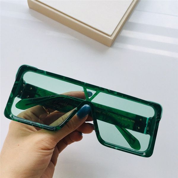 

the latest selling popular fashion designer sunglasses 1258 square plate frame anti-uv400 lens with original box, White;black