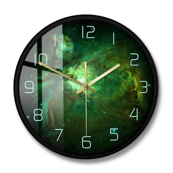 

nebula space scene abstract hanging silent timepiece galaxy wall art room decor carina nebula celestial star print wall clock