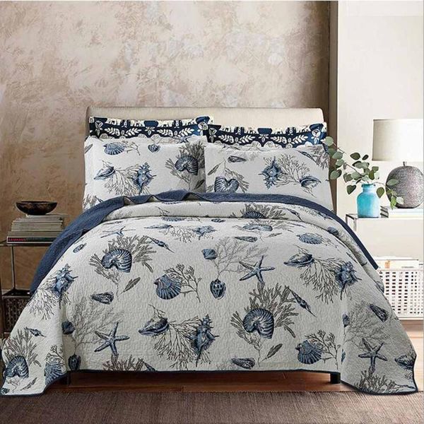 

bedding sets country style quilt set starfish print 100% bed cover