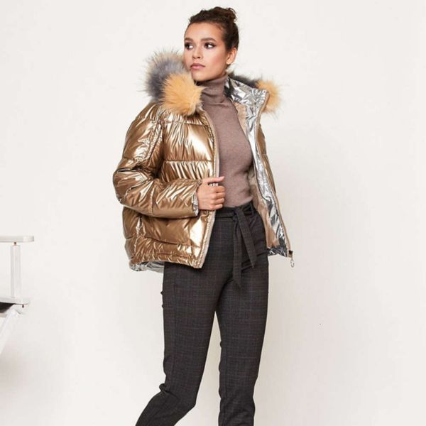 

light luxurybread bright short cotton winter padded women's jacket new in 2019 brand, Black