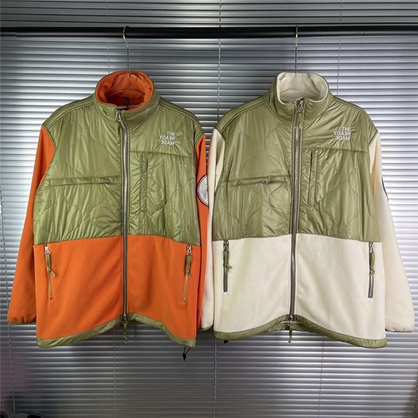 

2021 new cardigan readymade fleece jacket men women 1:1 zipper up embroidery coat patchwork jackets vot1, Black;brown