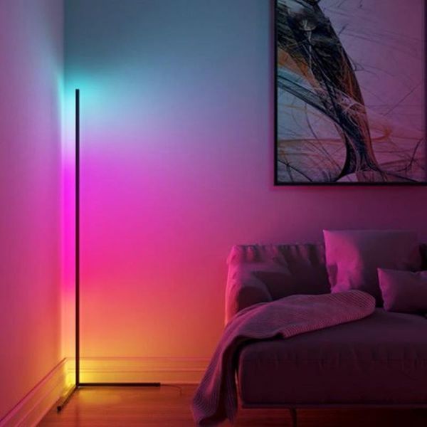 

nordic minimalist corner rgb led floor lamp lighting modern dimming floor light for living room bedroom indoor light fixtures