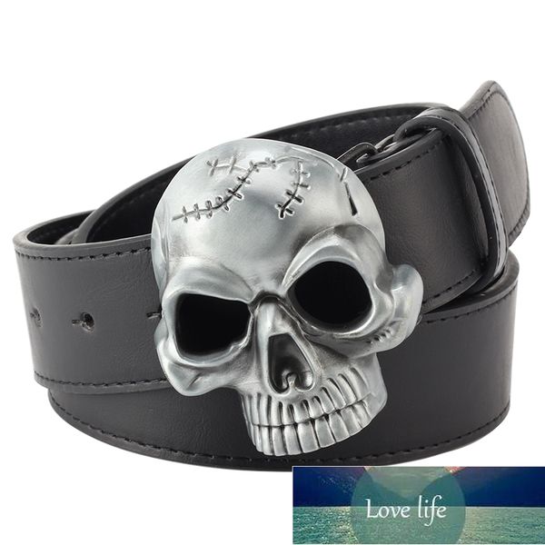 

metal buckle man fashion skull belt factory price expert design quality latest style original status, Black;brown