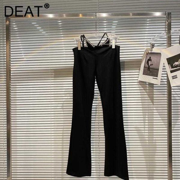 

deat women black side straps pants arrivals temperament fashion spring summer 11d17 210709, Black;white