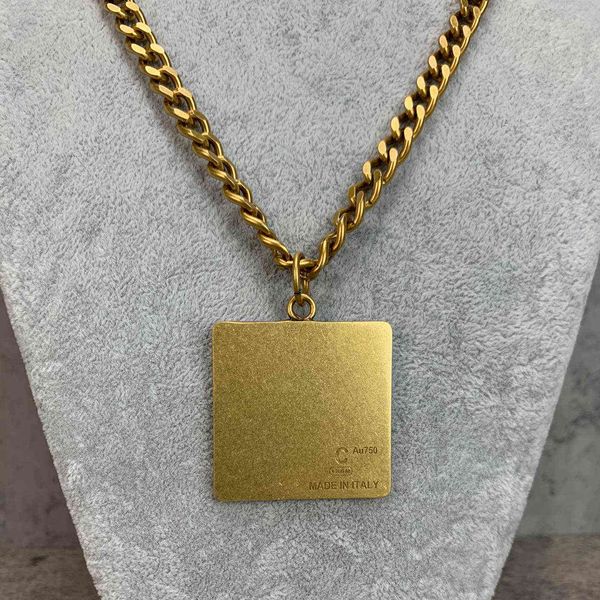 

brand fashion jewelry vintage gold thick chain big square pendant luck steam punk design hip-hop choker men jewelry, Silver