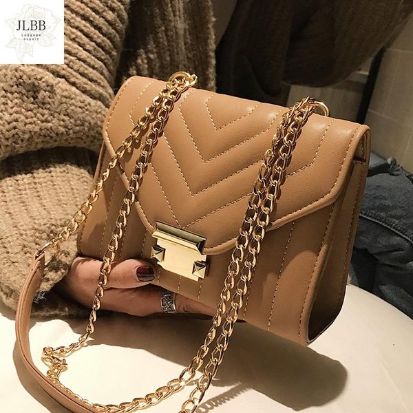 

2021 new pu leather women's designer handbag lock chain shoulder messenger bagseuropean fashion female square bag