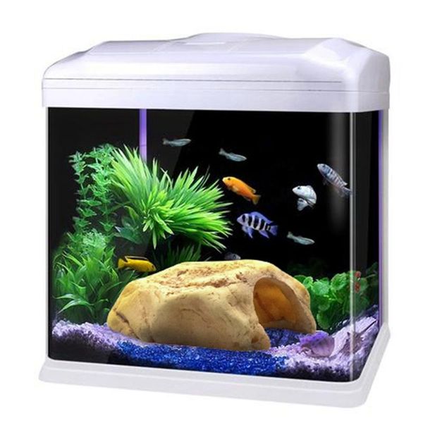 

decorations fish tank landscaping aquarium decoration rockery reptile nest decorative hiding cave stone ornament #