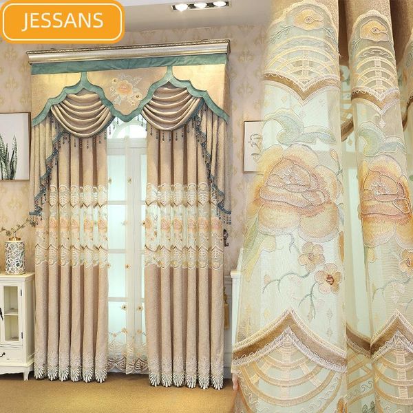 

curtain & drapes european-style modern atmospheric luxury embroidered curtains for living room bedroom study blackout customization