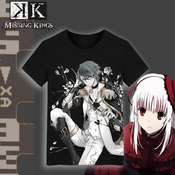 

men's t-shirts high-q anime k isana yashiro yatogami kuroh t-shirt tee shirt suoh mikoto casual tshirt, White;black