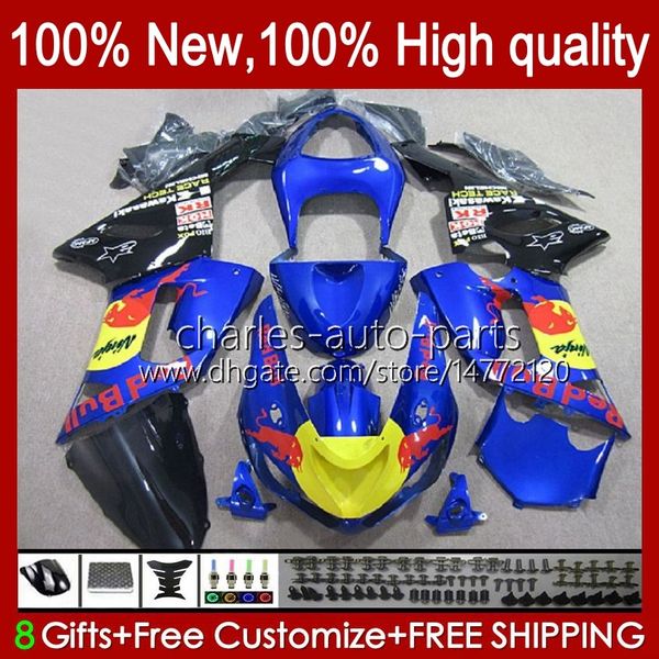 Feiras para Kawasaki Ninja ZX600C ZX-600 ZX 6R 600CC 6 R Zx636 05-06 Bodywork 7No.52 ZX-636 600 CC ZX6R 05 06 ZX600 ZX 636 ZX-6R 2005 2006 OEM Bodys Kit amarelo vermelho